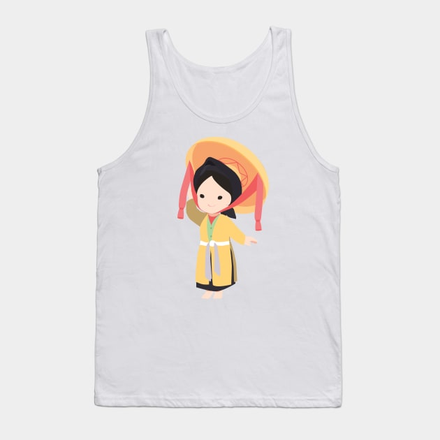 Vietnamese traditional four parts dress Tank Top by clgtart